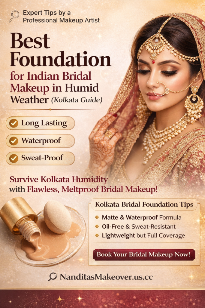 Best Foundation for Indian Bridal Makeup in Humid Weather (Kolkata Guide) Best Bridal Foundation For Kolkata Humidity 683x1024